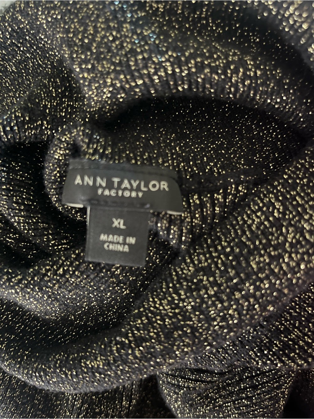 Ann Taylor Metallic Black Turtleneck Sweater - Picture 4 of 4